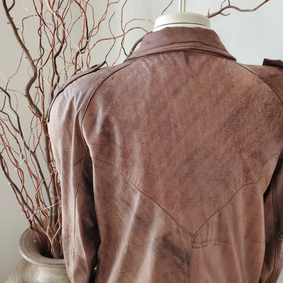 Amazing Leather Trench Coat/Duster Split End LTD sz M $580 - Picture 8 of 10